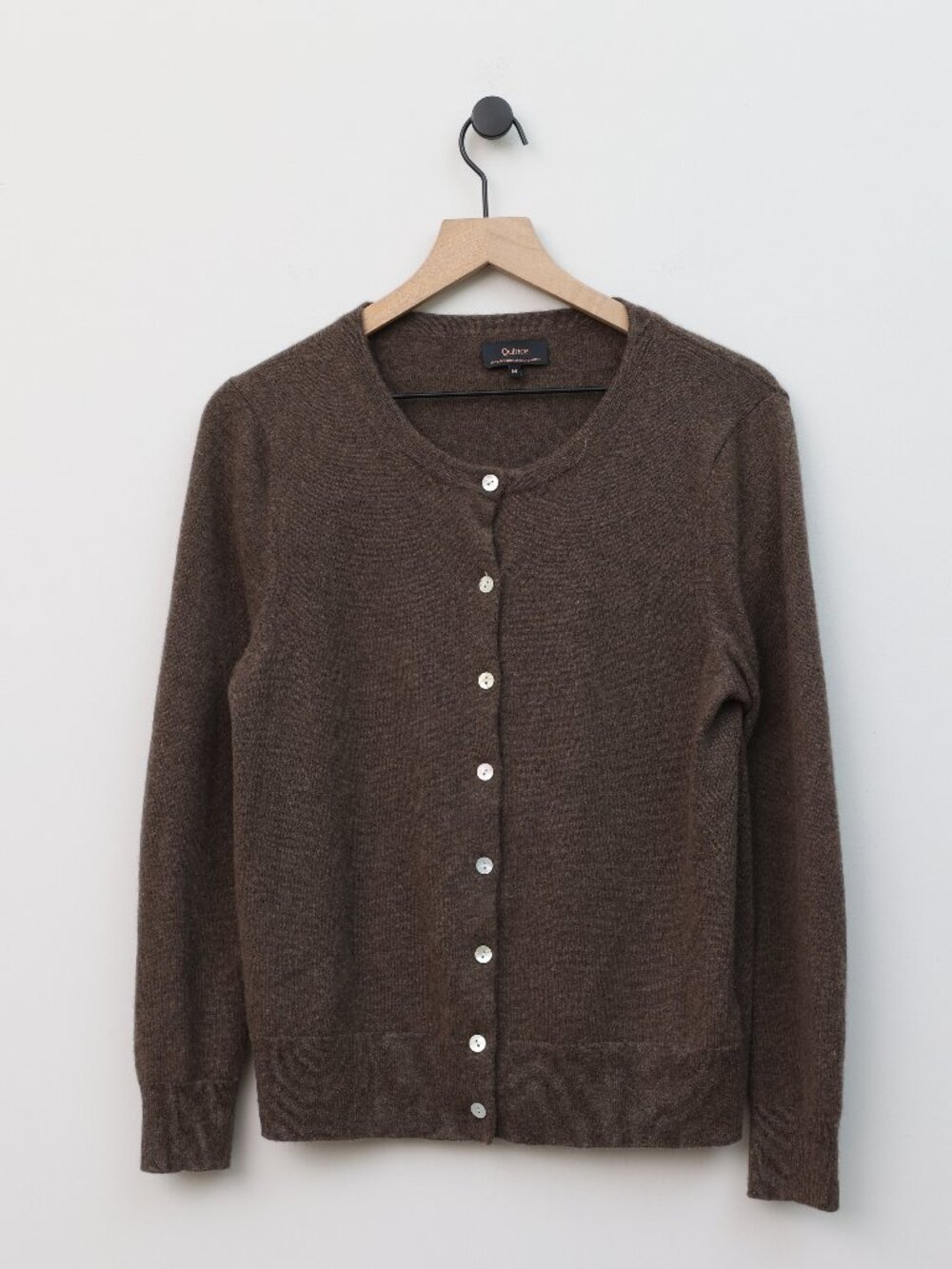 Quince Mongolian Cashmere Cardigan Sweater Brown Medium - Picture 2 of 4